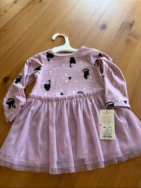 Target Lilac Dress with Black Cat and Moon Accents